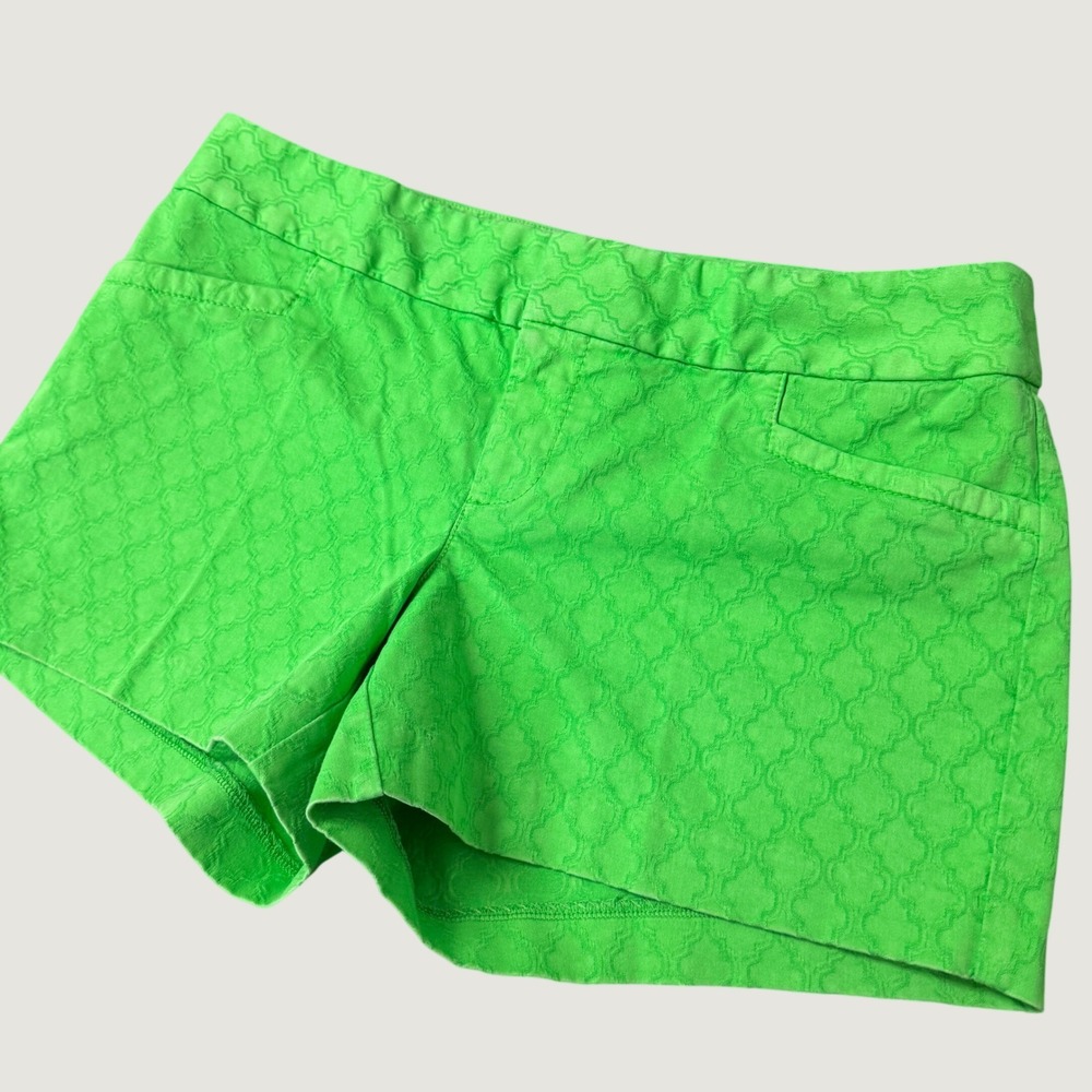 Lilly Pulitzer Callahan Shorts Green Textured Jacquard Size 6 Style 24182